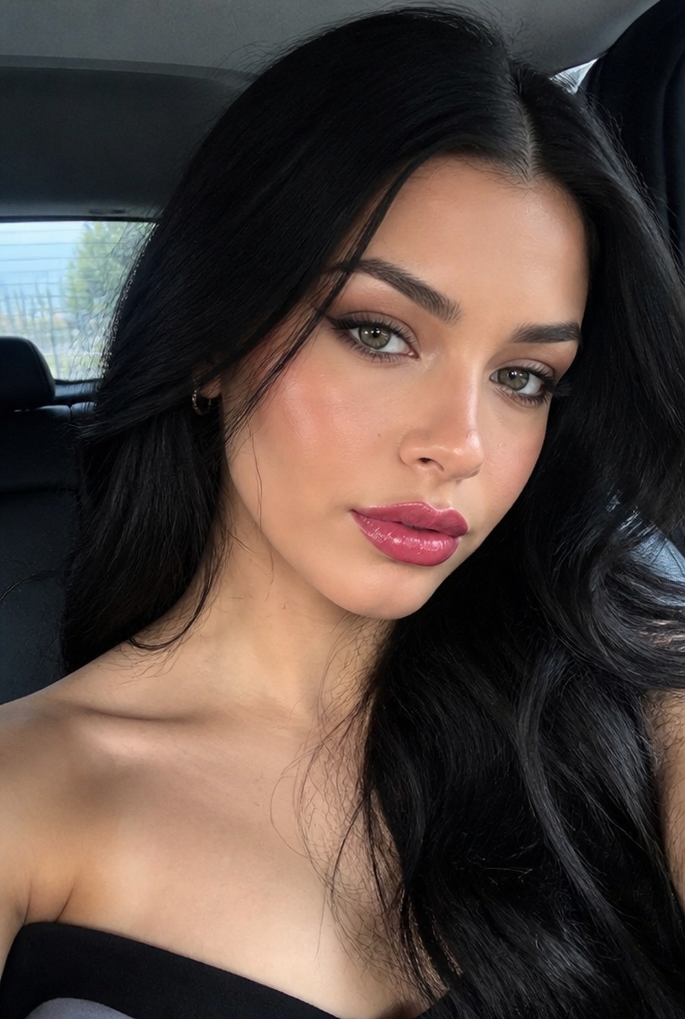 A woman with clear, cool-toned coloring in daylight