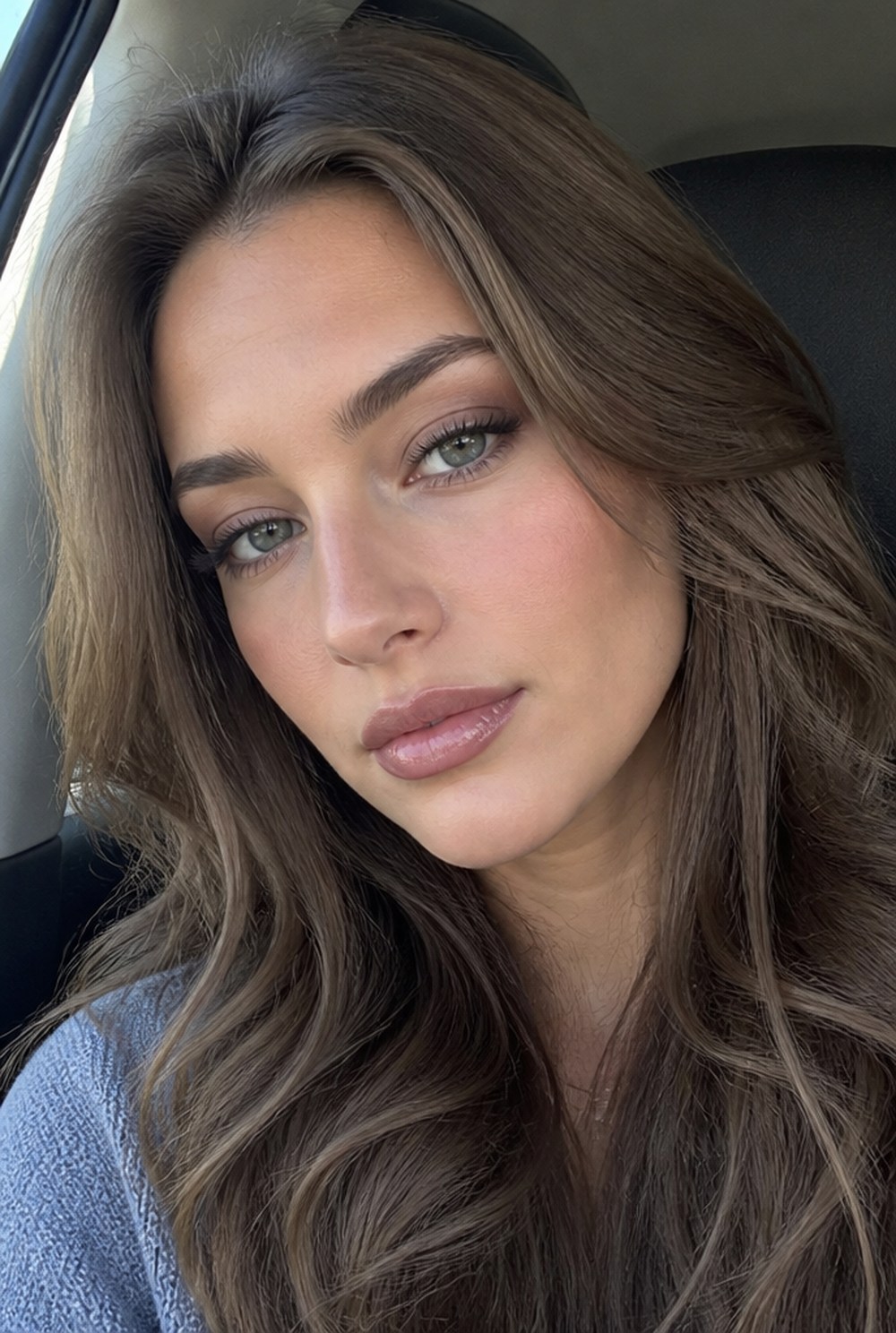 A woman with cool-toned coloring
