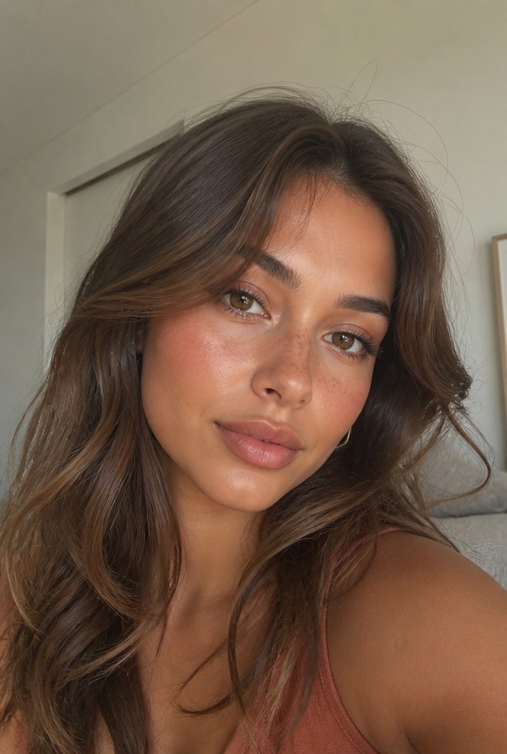 A woman with soft autumn coloring