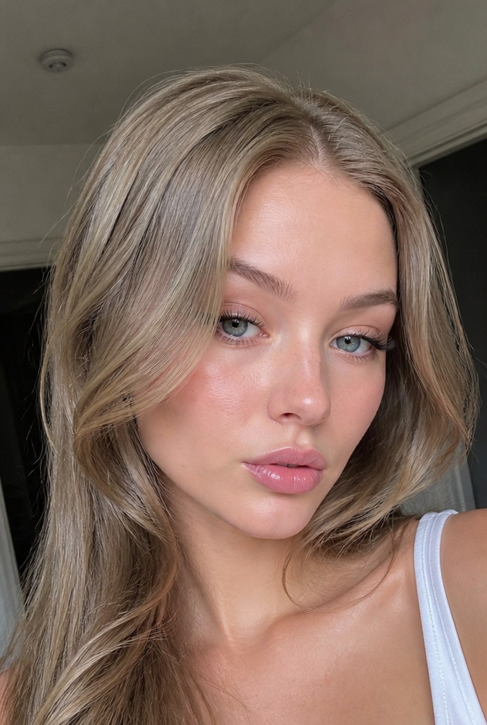 A woman with a soft, light makeup look