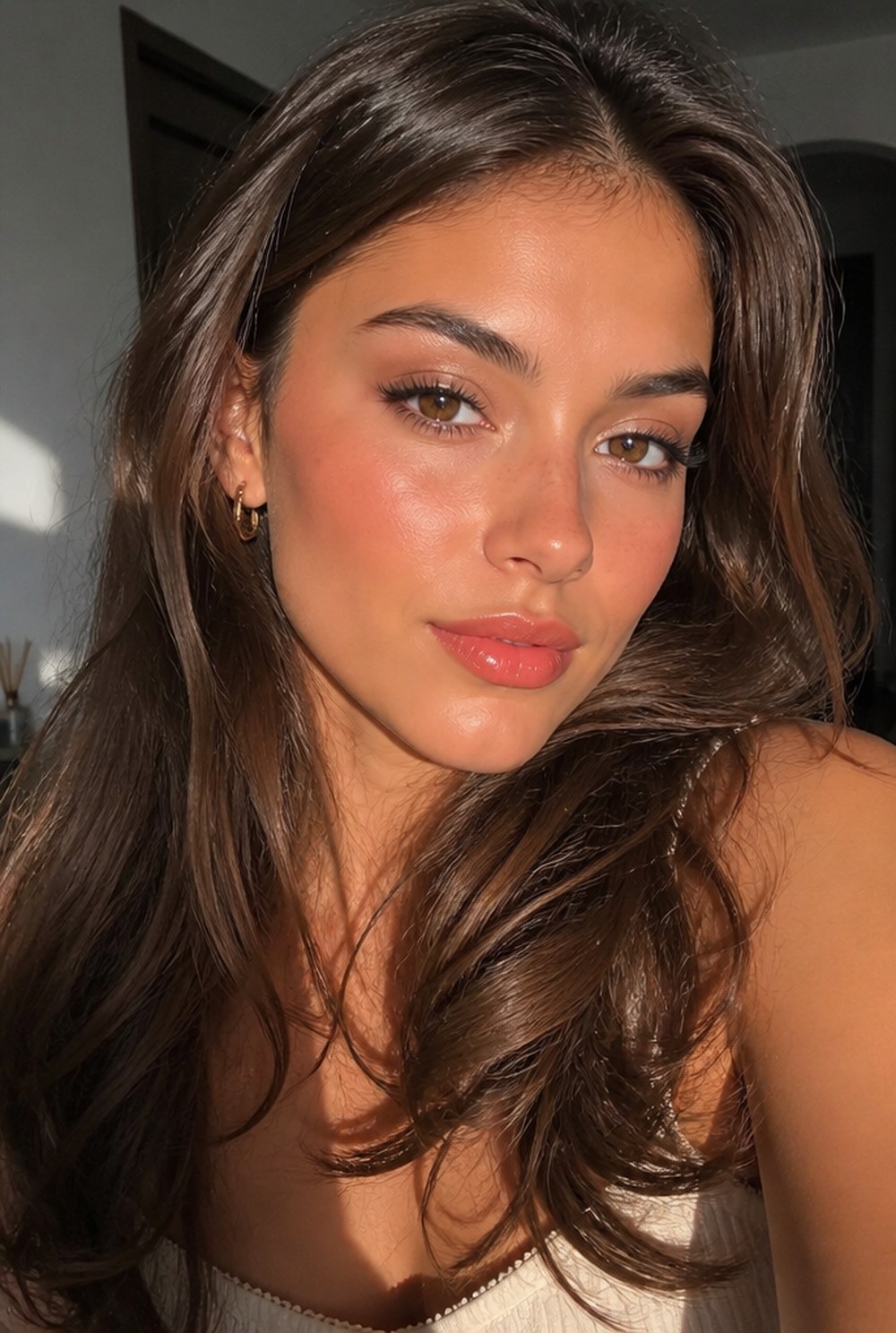 A woman with bright, warm coloring