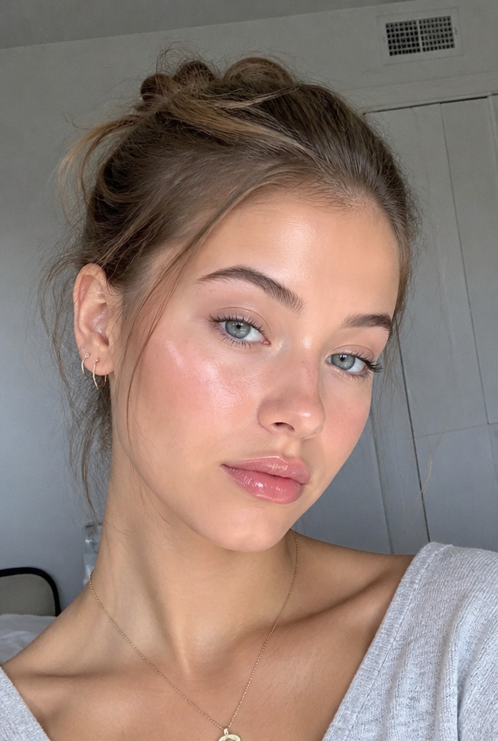 A woman with fresh, glowing skin
