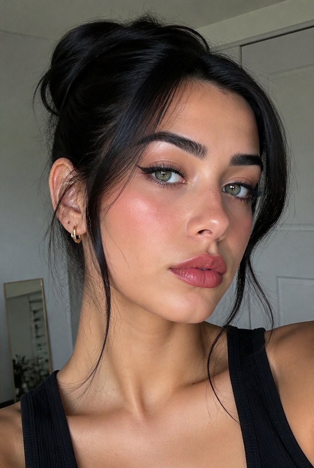 A woman's face in even natural light