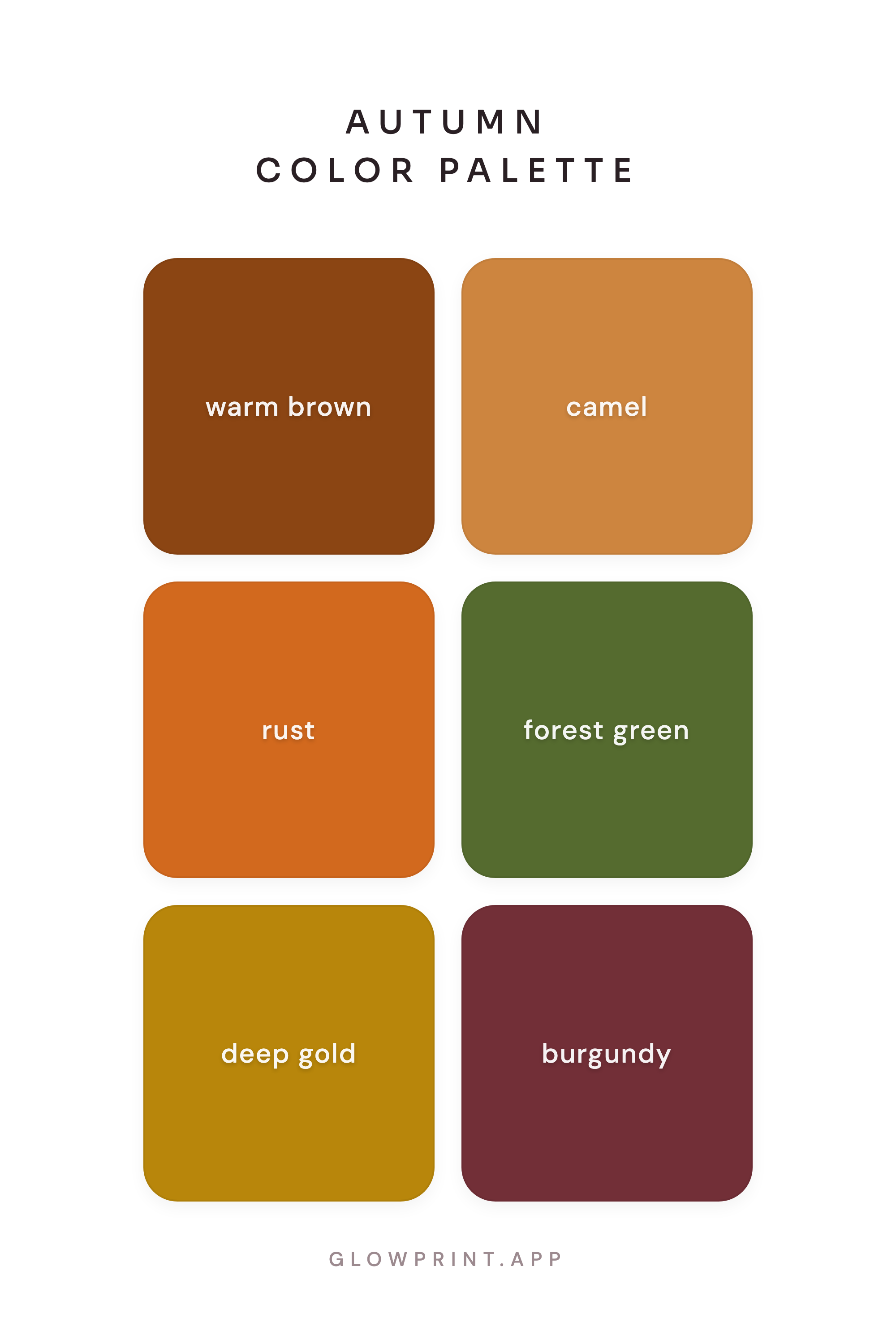 Autumn color season palette