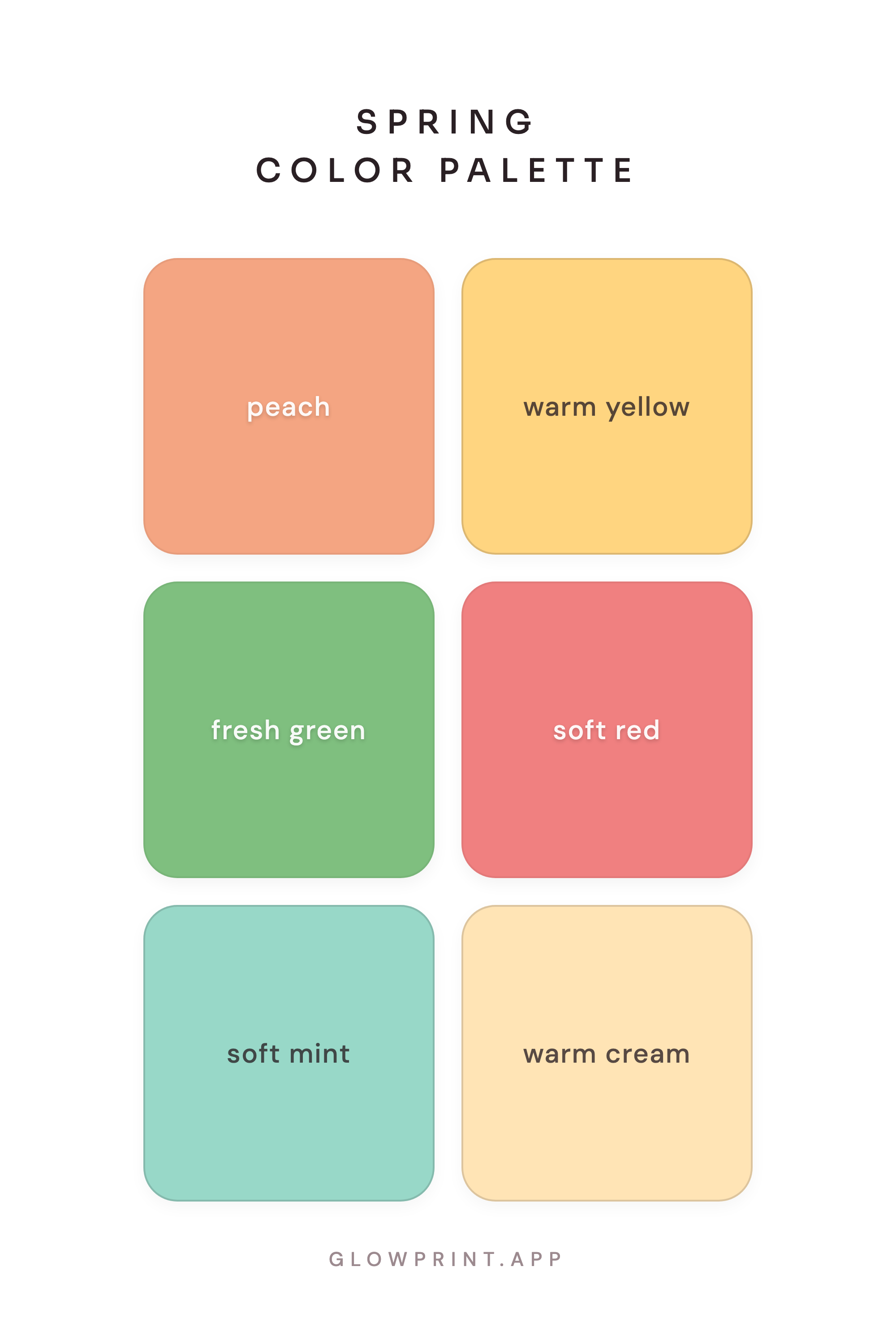Spring color season palette