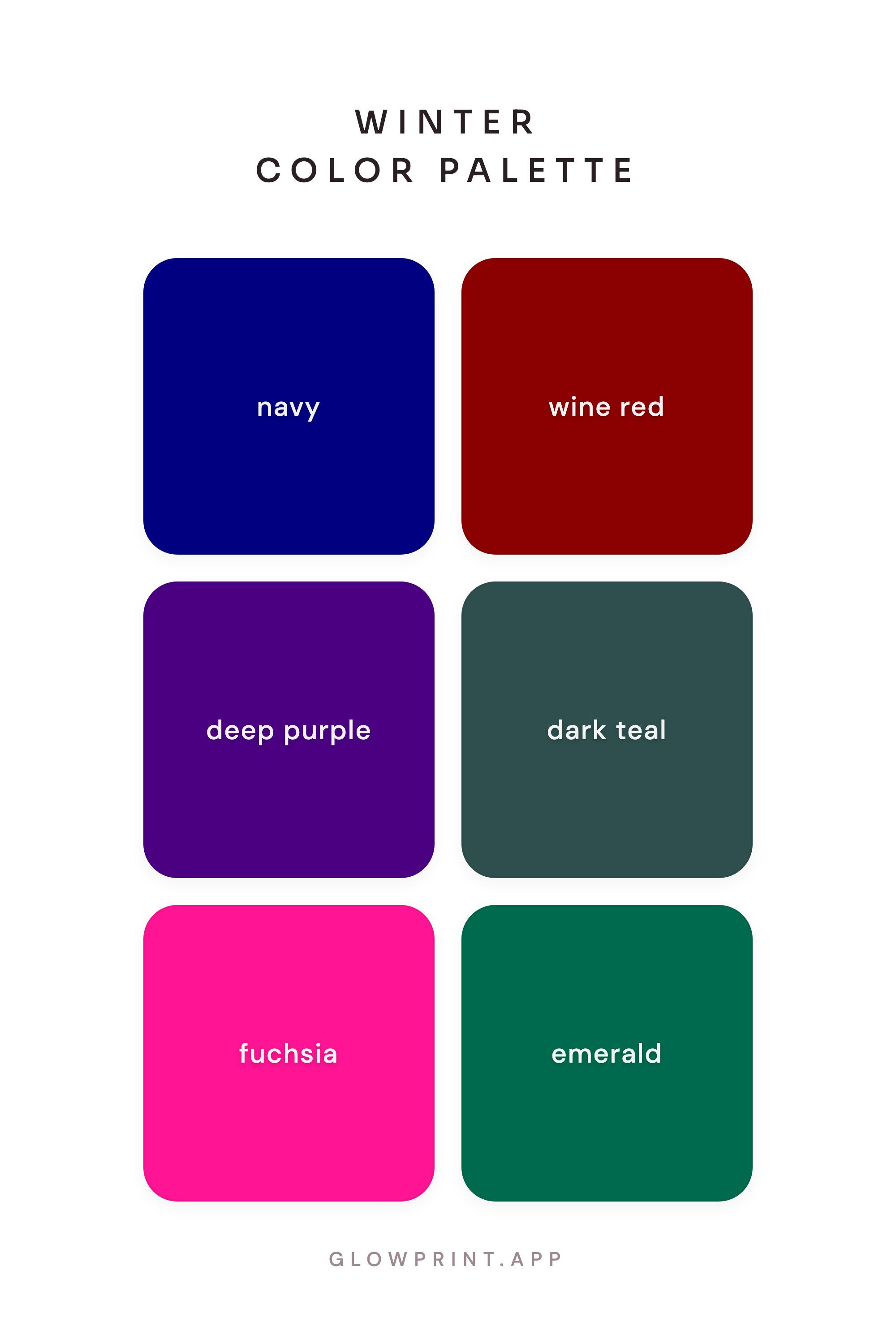 Winter color season palette