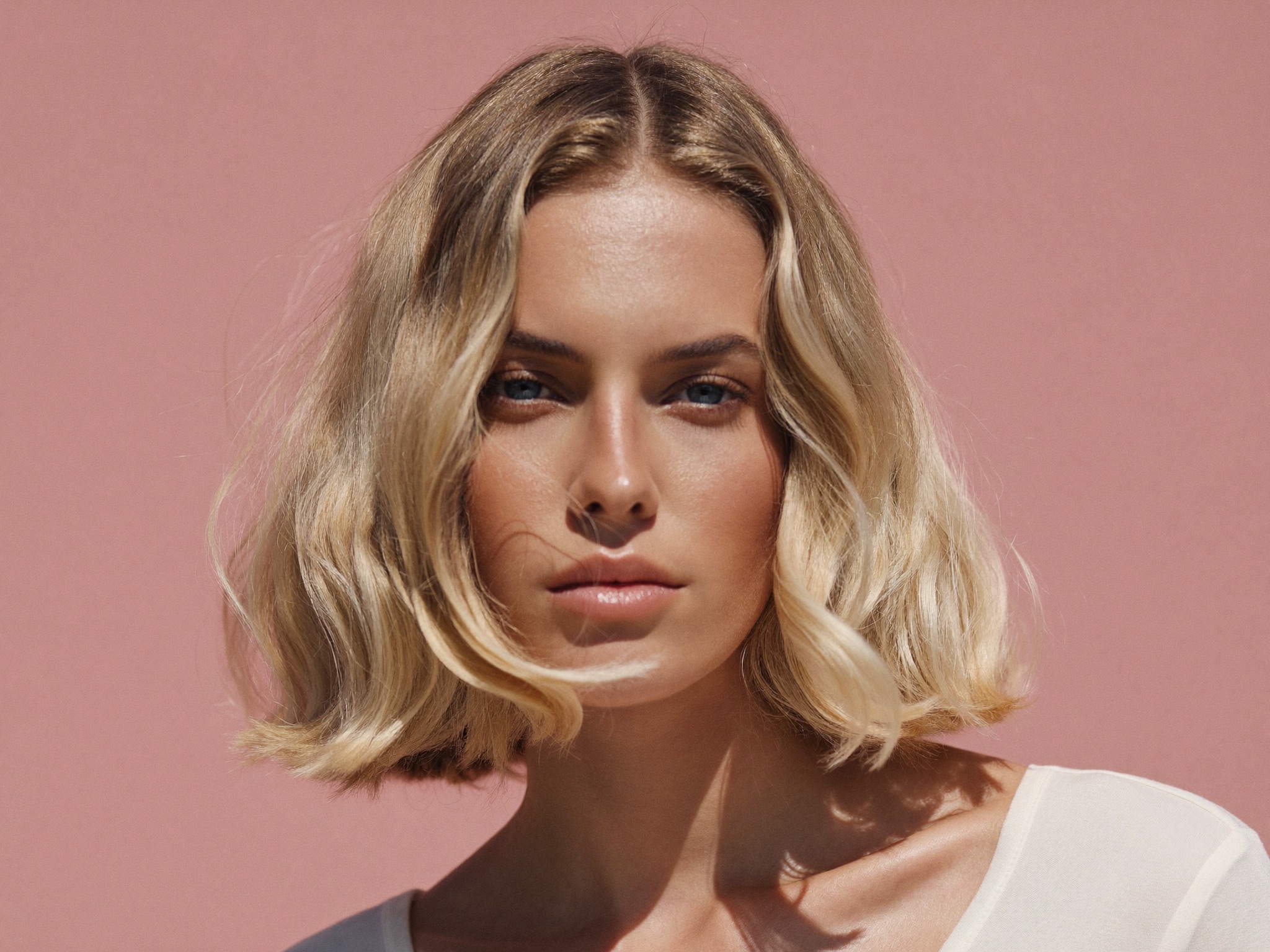 Lob with Soft Waves for heart face shape
