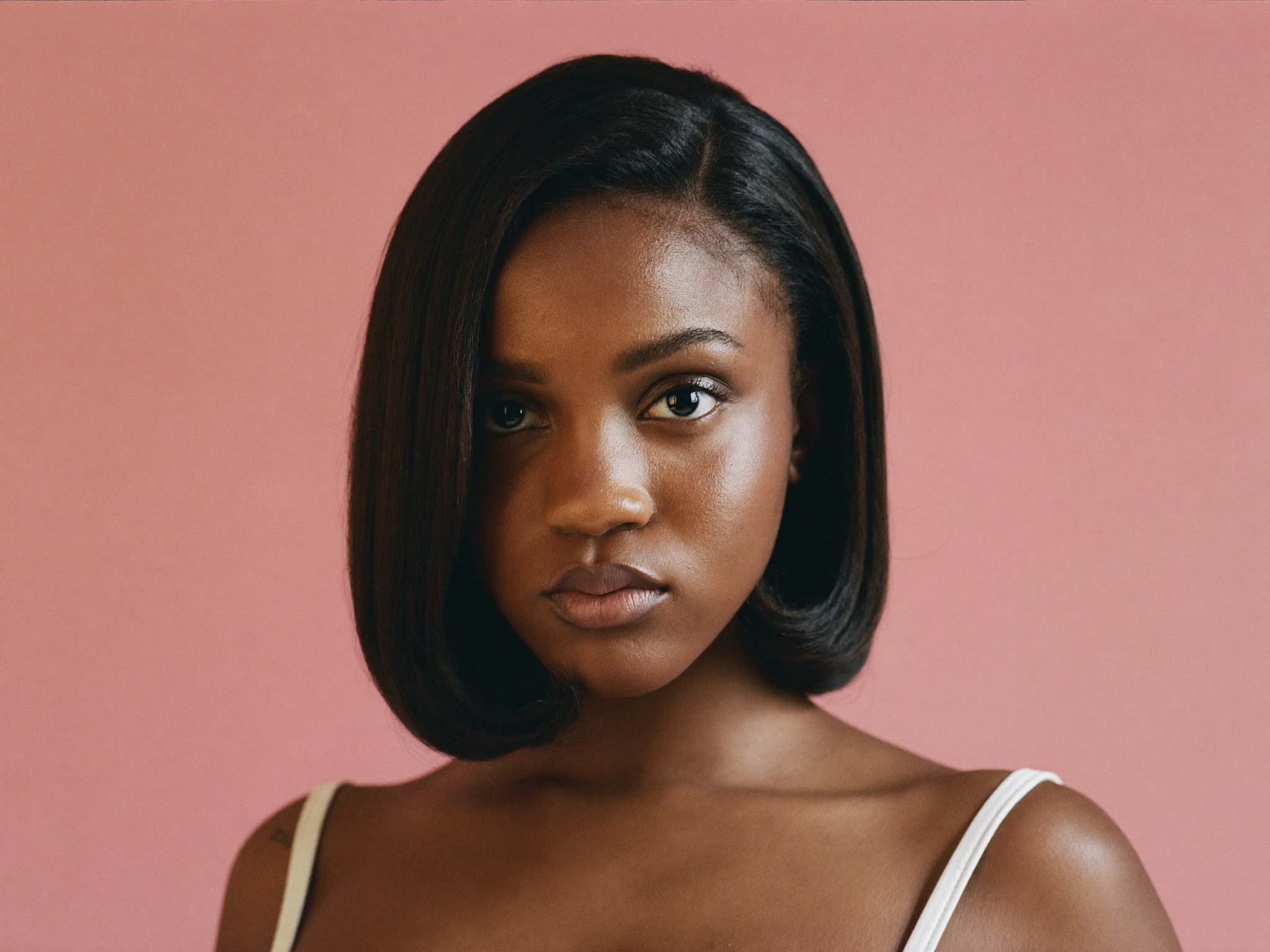 Lob with Side Part for round face shape
