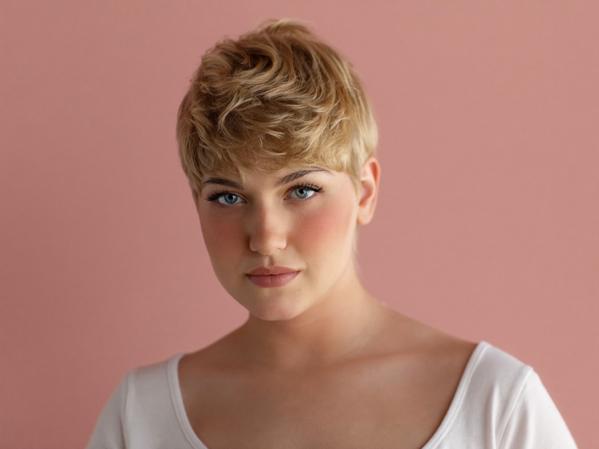 Pixie with Volume on Top for round face shape