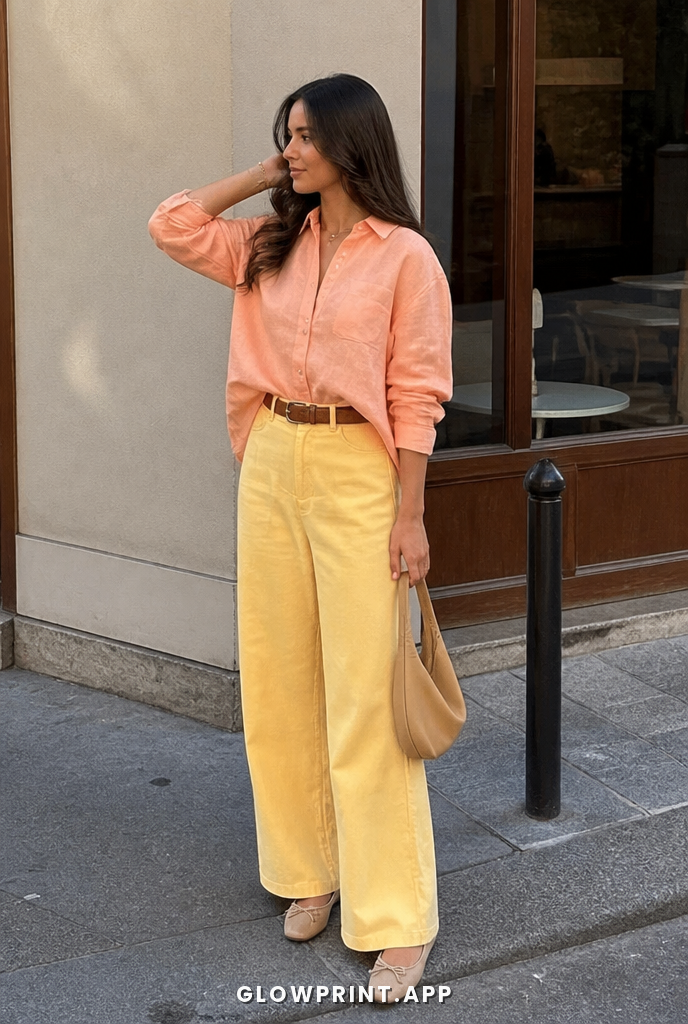 Light Spring color palette outfit example