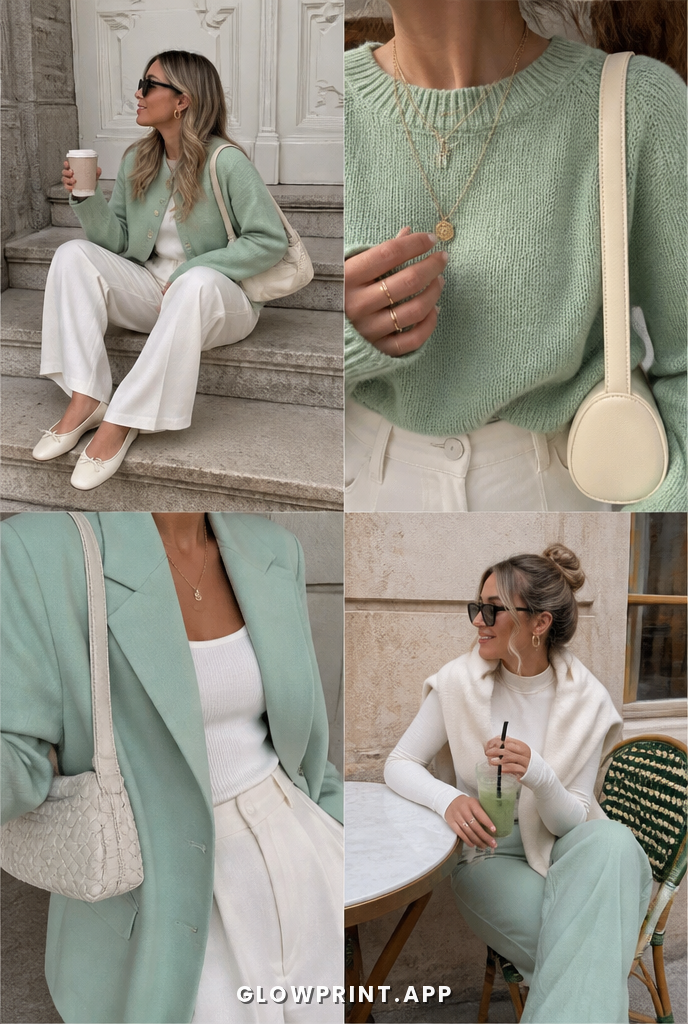 Light Summer outfit in Soft Teal + Pale Yellow