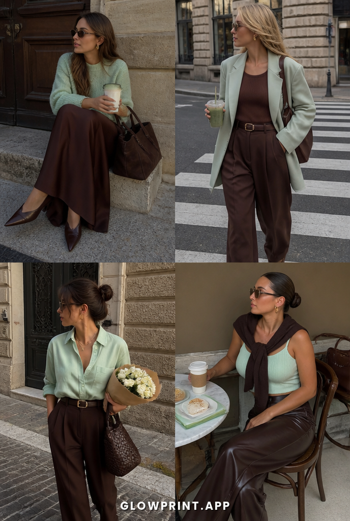Soft Summer outfit in Soft Green + Muted Red