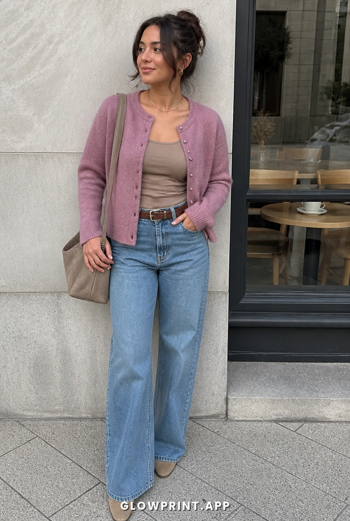 Soft Summer color palette outfit example