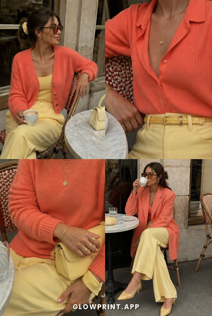 Spring outfit in Soft Coral + Soft Orange