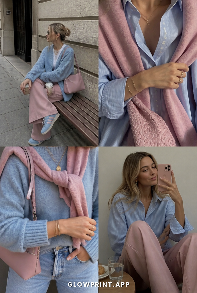 Summer outfit in Soft Blue + Soft Pink