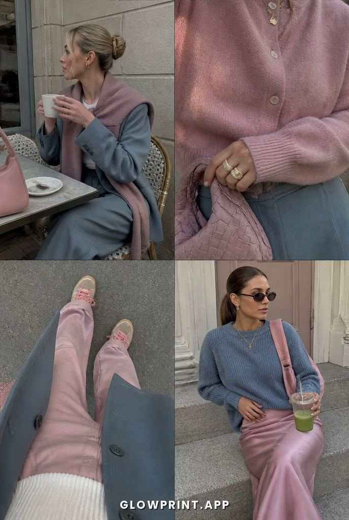 True Summer outfit in Dusty Blue + Soft Pink